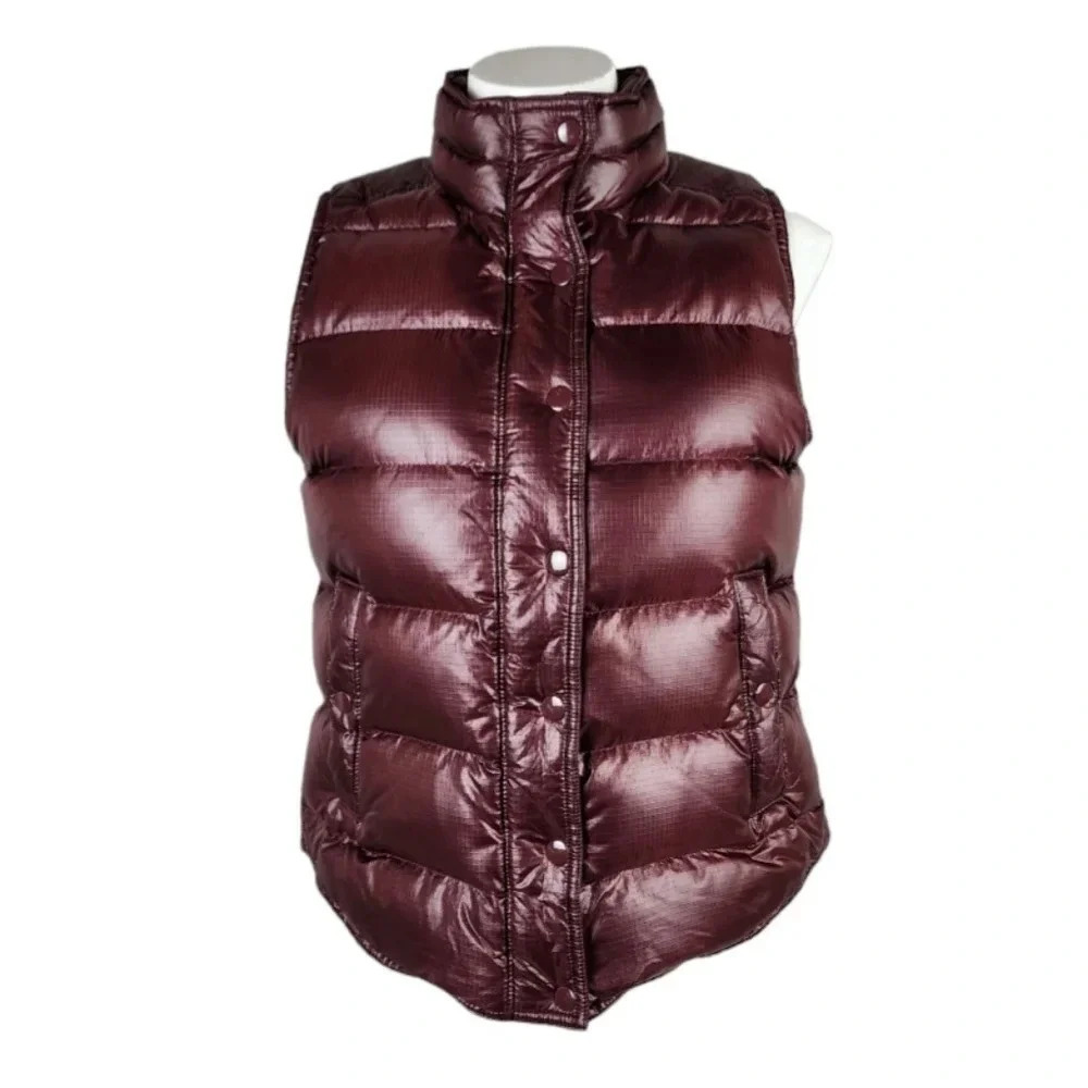 J. Crew Quilted Down Puffer Vest Maroon Size Small